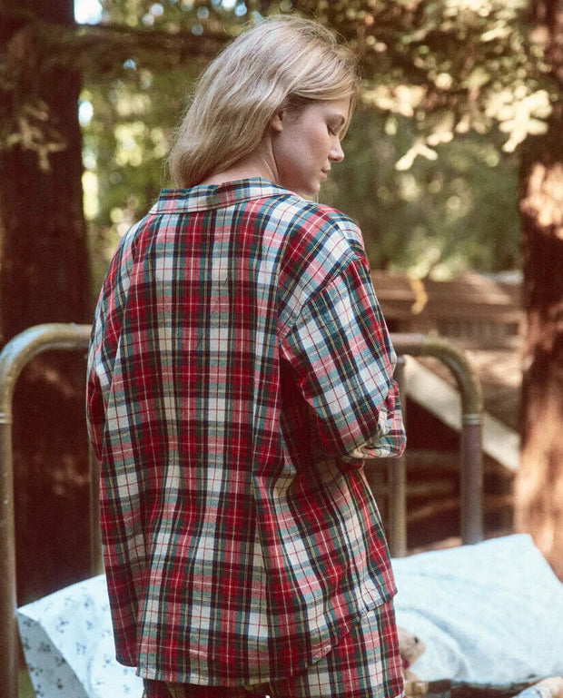 The Great Buttondown Cotton Check Collared Flannel Plaid Shirt Top XS-0