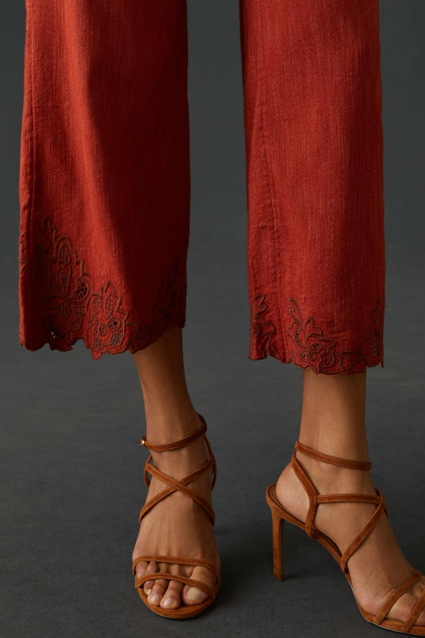 By Anthropologie Embroidered Pants XS