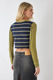 BDG Urban Outfitters Seb Spliced Stripe Tee Cropped Top M