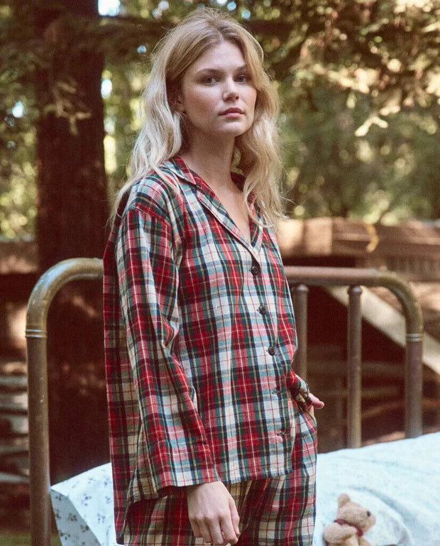The Great Buttondown Cotton Check Collared Flannel Plaid Shirt Top XS-0