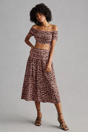 By Anthropologie Crochet Lace Midi Skirt XS