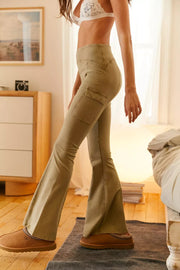 Out From Under Urban Outfitters Aria High-Waisted Cargo Flare Pants S