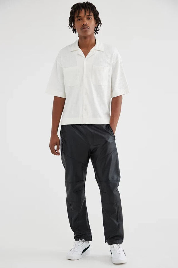 Urban Outfitters UO Standard Cloth Logan Ribbed Cropped Shirt Men's