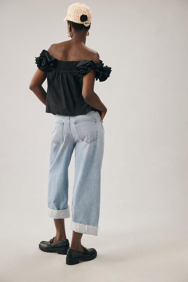 Maeve Anthropologie Ruffled Off-The-Shoulder Blouse Top S