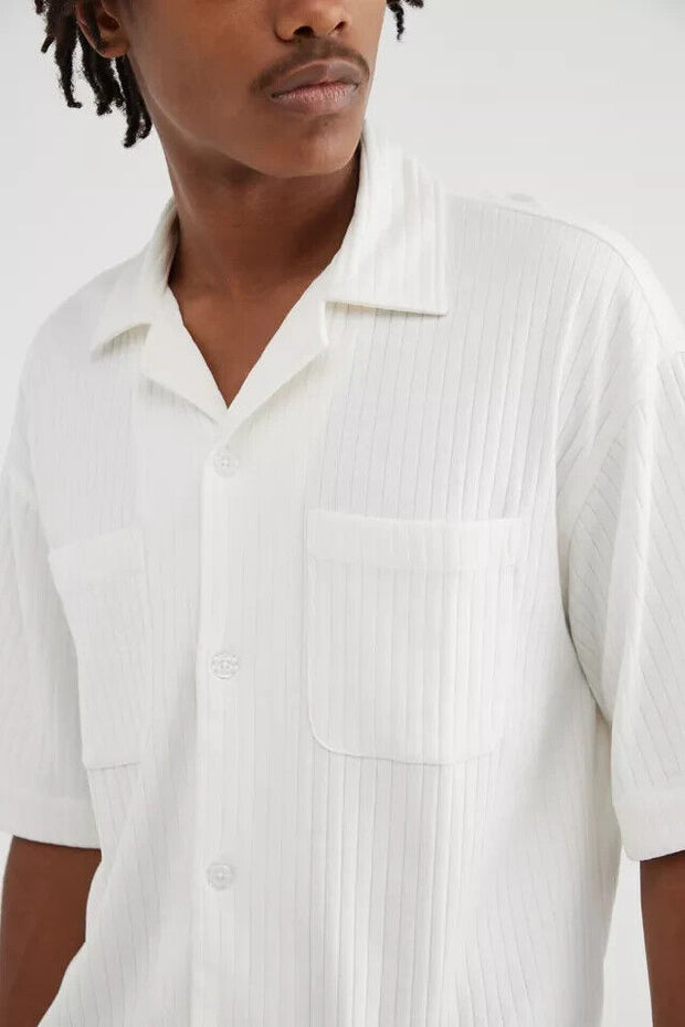 Urban Outfitters UO Standard Cloth Logan Ribbed Cropped Shirt Men's