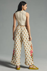 Farm Rio Anthropologie Linen Pineapple Printed Pants S