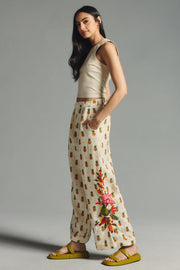 Farm Rio Anthropologie Linen Pineapple Printed Pants S