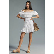 Love The Label Anthropologie Off-The-Shoulder Tiered Mini Dress L