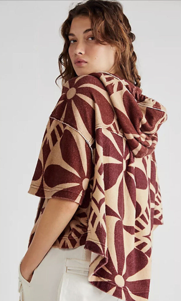 Free People We The Free Terry Cardi Hoodie Pullover Top L