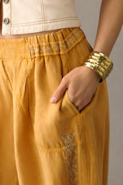 By Anthropologie Embroidered Parachute Pants L