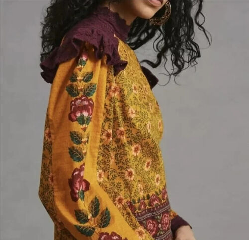 Farm Rio Anthropologie Floral Printed Top XS