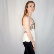 Free People Smoke Screen Tank Sequin Embellished Blouse Top XS