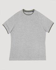 Larsson & Co Grey Melange Rib Solid Men's T-Shirt XL