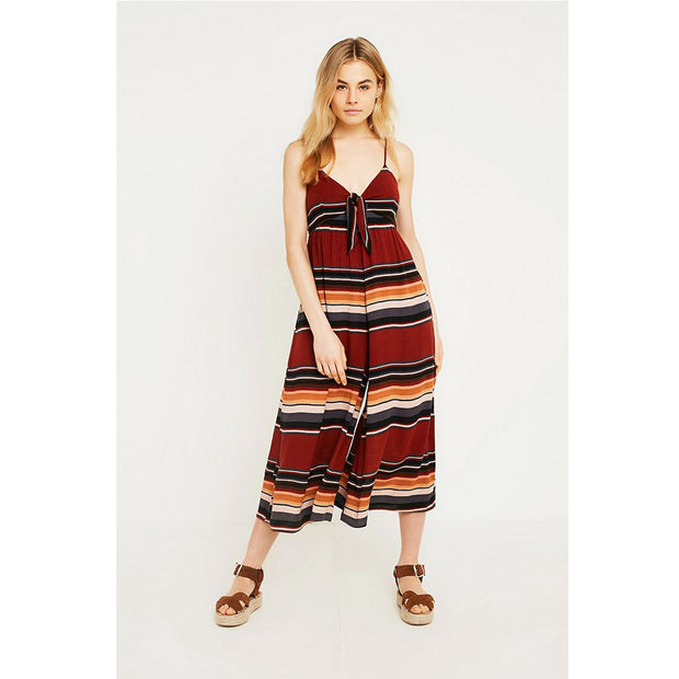 Urban Outfitters Bunny Tie-Front Stripe Jumpsuit M