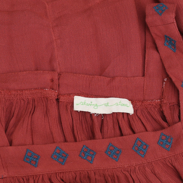 Staring At Stars Embroidered Brick Blouse Top M