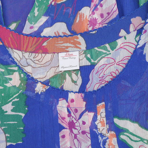 S Oliver Floral Printed Blouse Sheer Top S