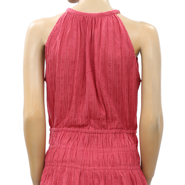 IRO Coral Pink Ruched Mini Dress S-36