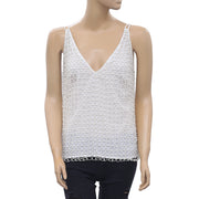 Asos Design Pearl Beaded Embellished Tank V Neck Blouse Top