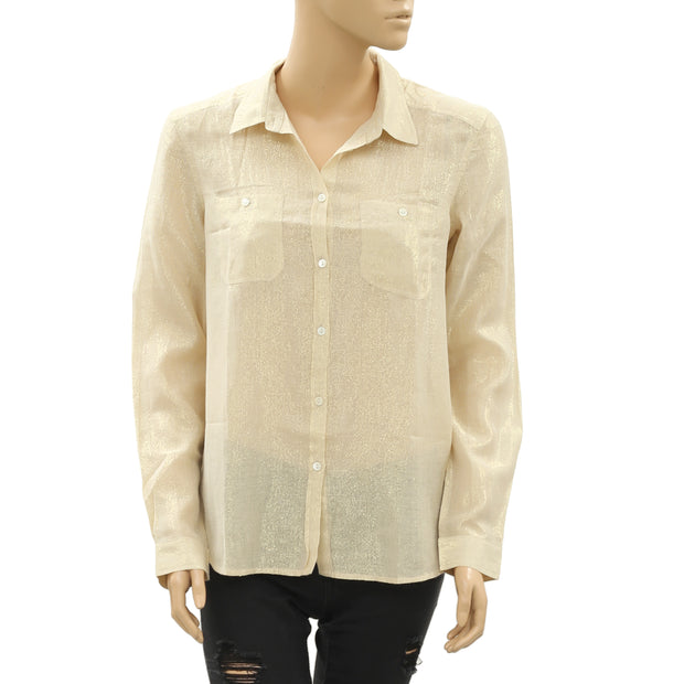 Des Petits Hauts 微光系扣衬衫上衣 M