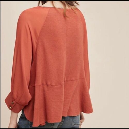 Akemi + Kin Anthropologie Fenn Embroidered Blouse Top