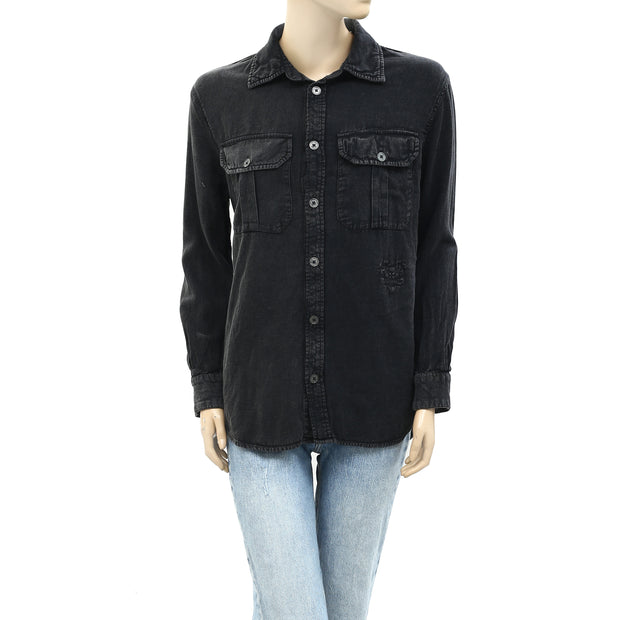 Zadig & Voltaire Long Sleeve Button Fastening Tunic Shirt S
