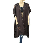 Odd Molly Anthropologie Kimono Rosa Embroidered Coverup Maxi Top S 1