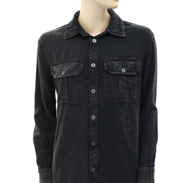 Zadig & Voltaire Long Sleeve Button Fastening Tunic Shirt S