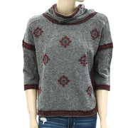 Lucky Lotus Brand California Embroidered Sweater Pullover Top