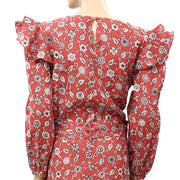 Etoile Isabel Marant Telicia Floral-Printed Linen Mini Dress M