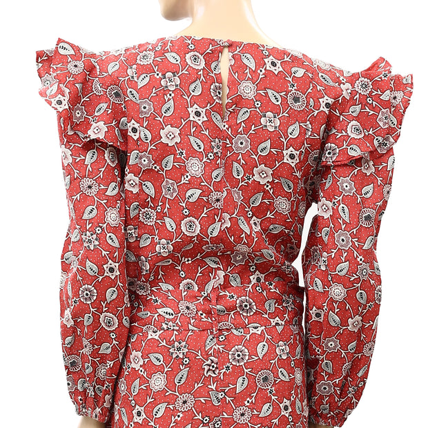Etoile Isabel Marant Telicia Floral-Printed Linen Mini Dress M