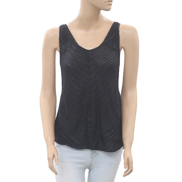 Free People Wrap Braided Striped Tank Blouse Top S