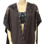 Odd Molly Anthropologie Kimono Rosa Embroidered Coverup Maxi Top S 1