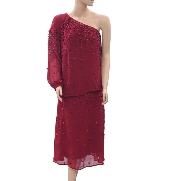Hoss Intropia Anthropologie Beaded Top & Skirt Set M