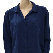 Envii Buttondown Solid Tunic Shirt Top  M