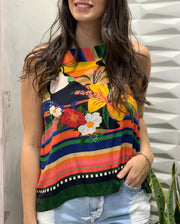 Farm Rio Anthropologie Regatta Wonder From Toucan Cami Blouse Top