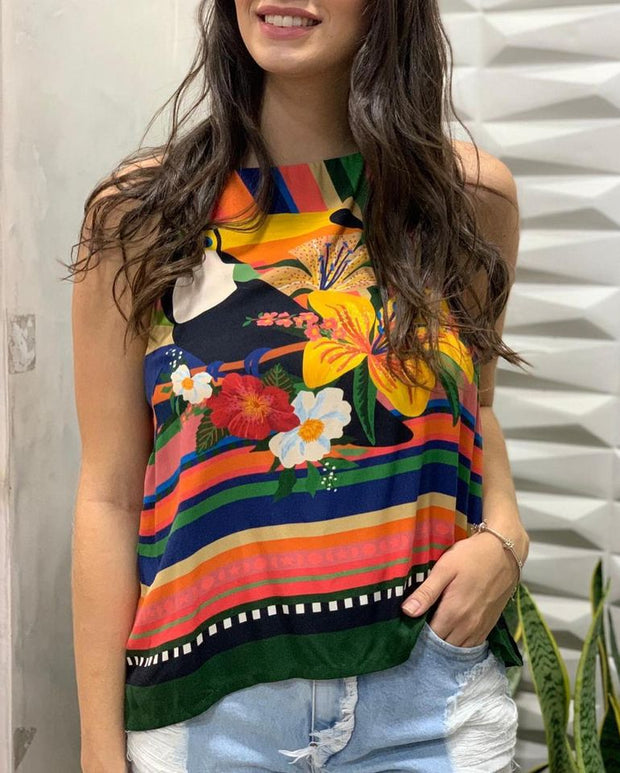 Farm Rio Anthropologie Regatta Wonder From Toucan Cami Blouse Top