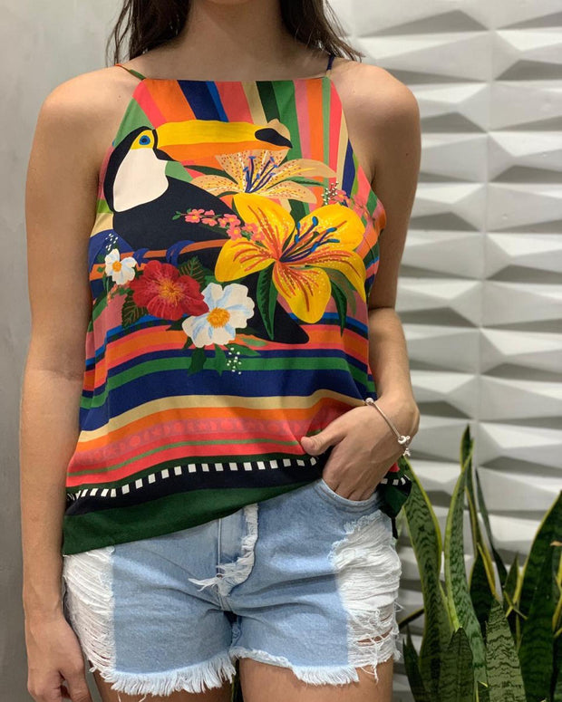 Farm Rio Anthropologie Regatta Wonder From Toucan Cami Blouse Top