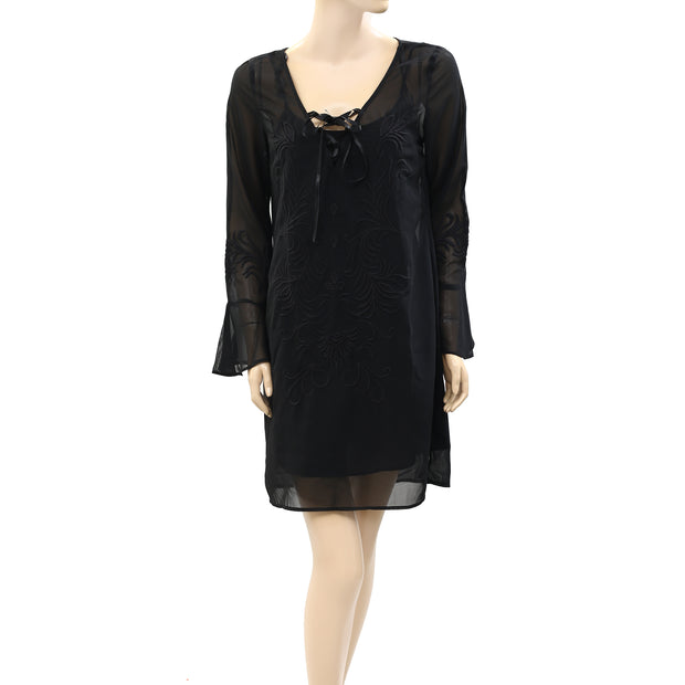 Iodice Floral Embroidered Mini Dress S