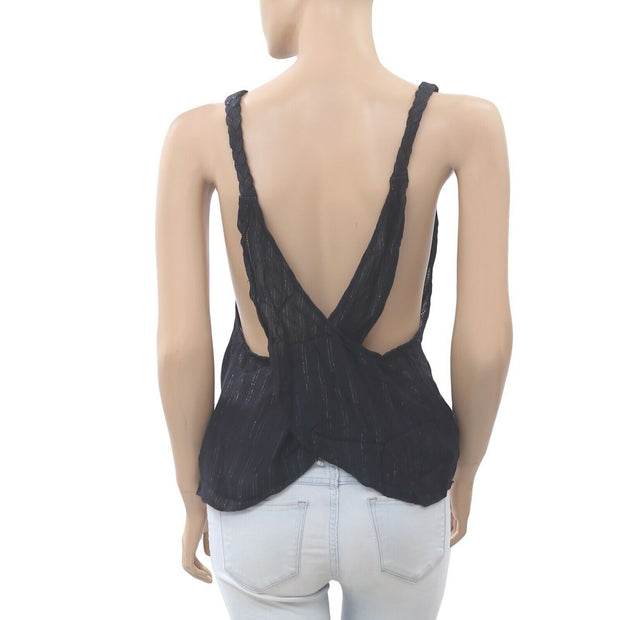 Free People Wrap Braided Striped Tank Blouse Top S