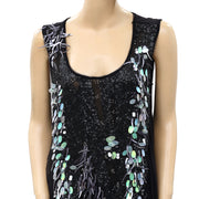 Fonarina Sequin Embellished Blouse Top M