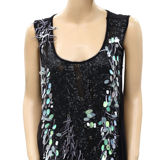 Fonarina Sequin Embellished Blouse Top M