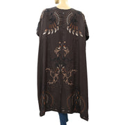 Odd Molly Anthropologie Kimono Rosa Embroidered Coverup Maxi Top S 1