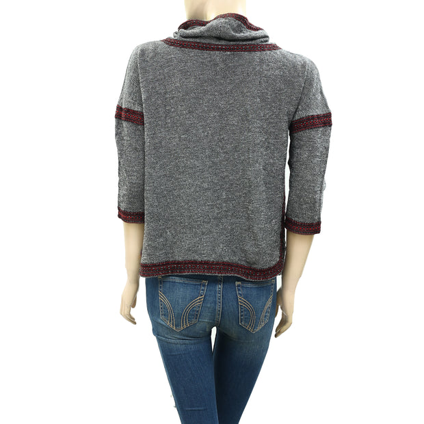 Lucky Lotus Brand California Embroidered Sweater Pullover Top