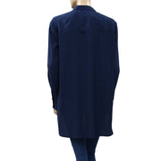 Envii Buttondown Solid Tunic Shirt Top  M