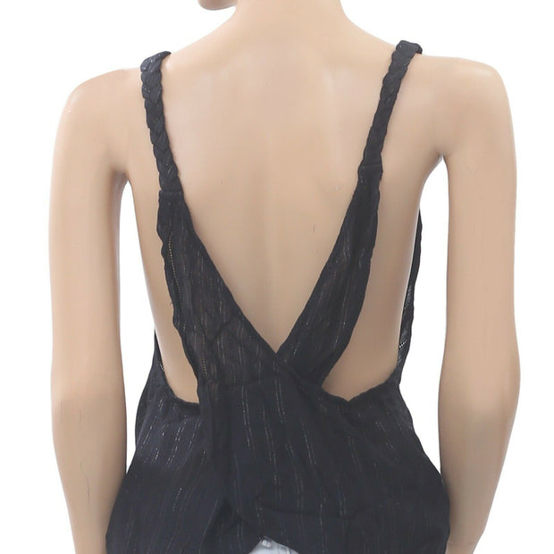 Free People Wrap Braided Striped Tank Blouse Top S