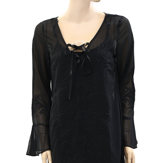 Iodice Floral Embroidered Mini Dress S