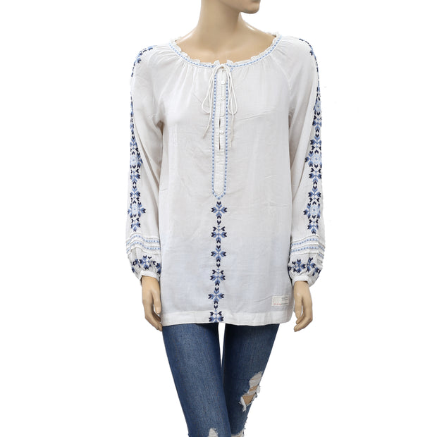 Odd Molly Anthropologie 花卉刺绣衬衫上衣 S