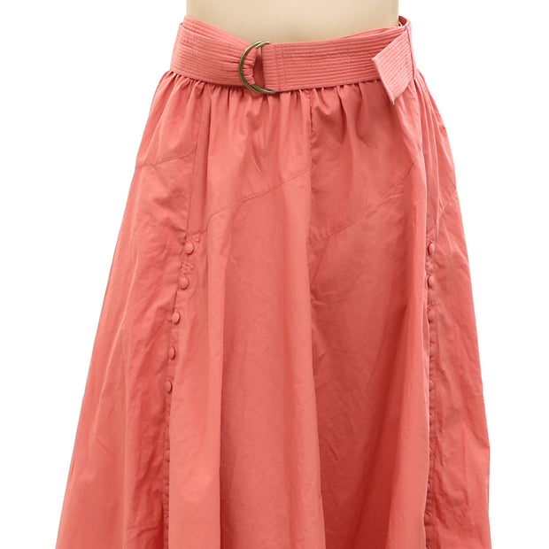 Ulla Johnson Buttondown Asymmetrical Midi Skirt XS
