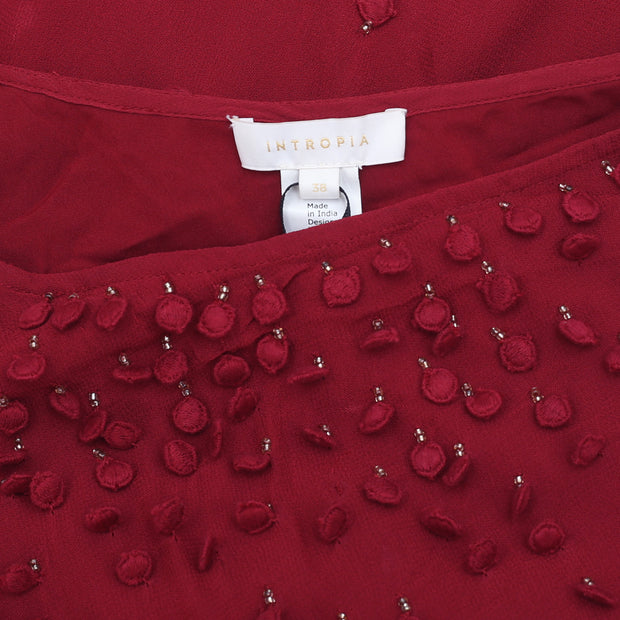 Hoss Intropia Anthropologie Beaded Top & Skirt Set M