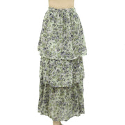 HappyxNature Kate Hudson Floral Printed Ruffle Maxi Skirt M